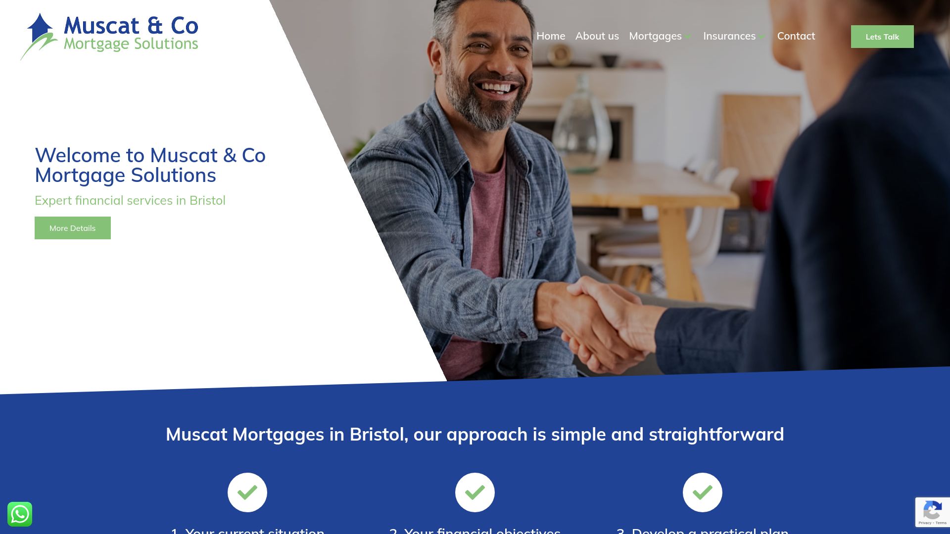 Screenshot of Muscat & Co Mortgage Solutions Bristol's website