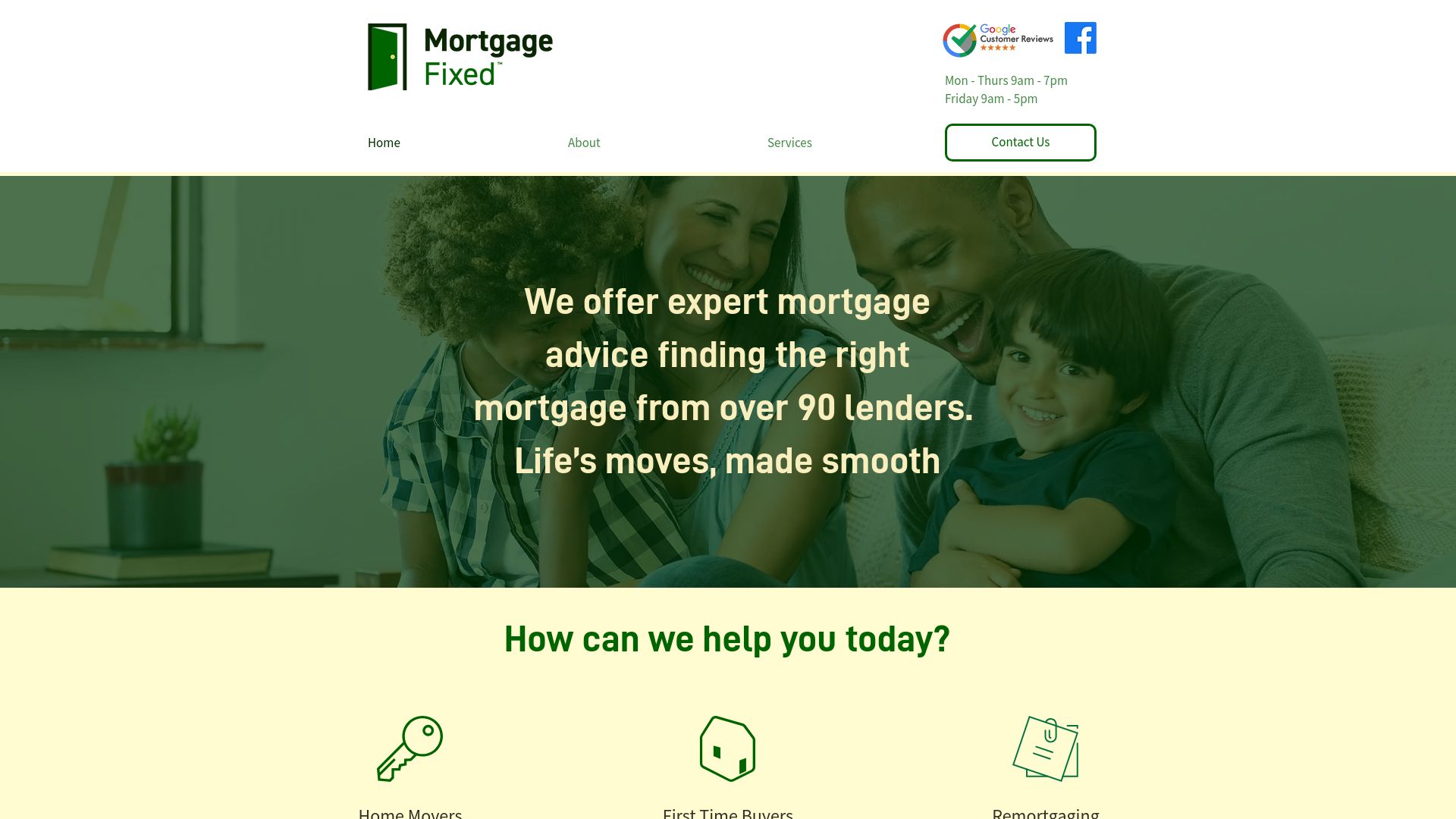 Screenshot of Mortgage Fixed's website