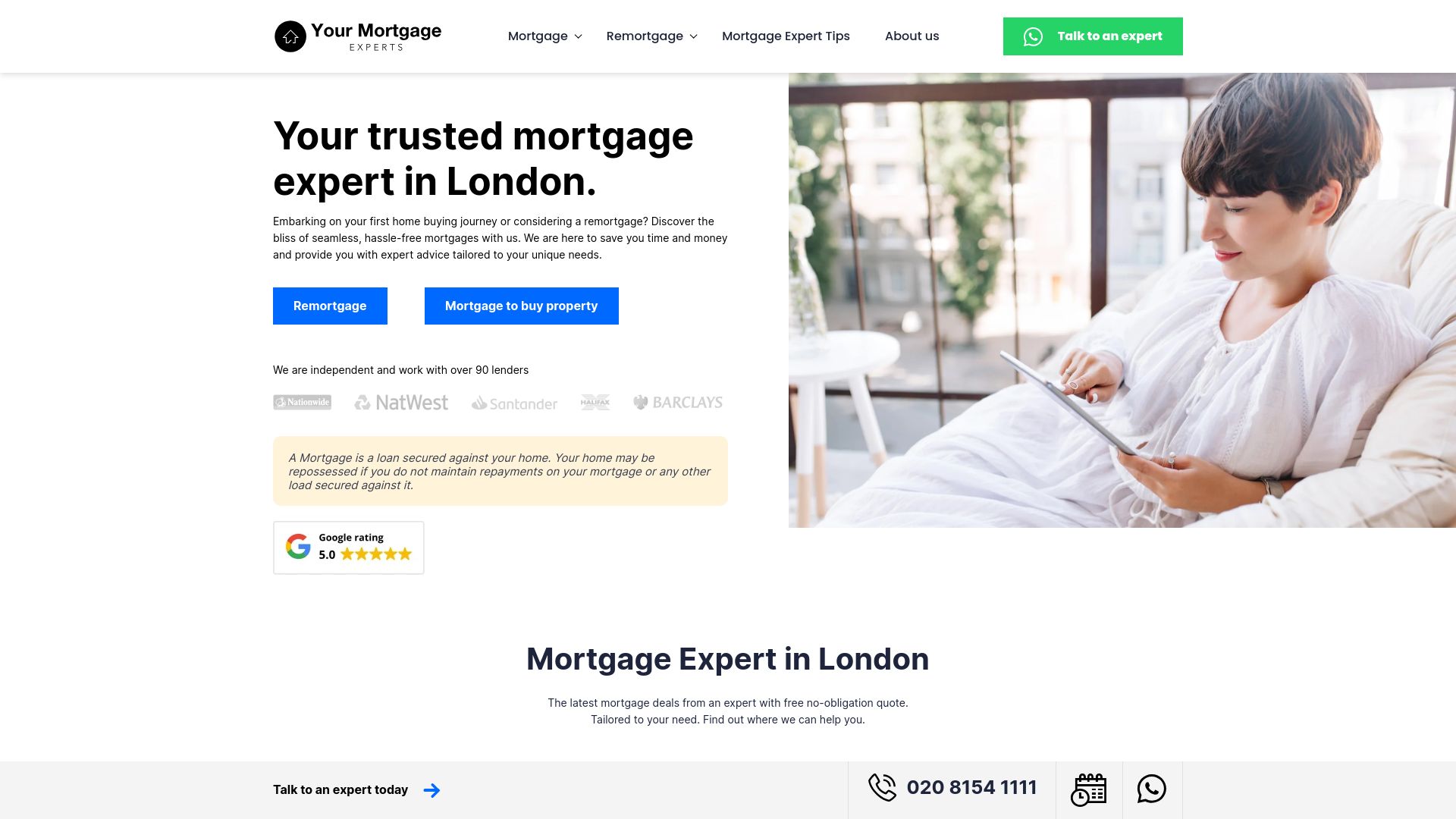 Screenshot of Your Mortgage Experts's website