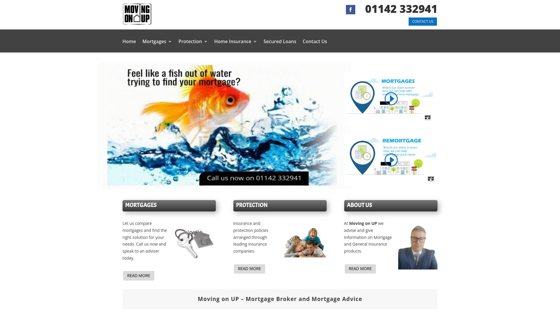 Screenshot of Moving On Up Mortgage Broker's website