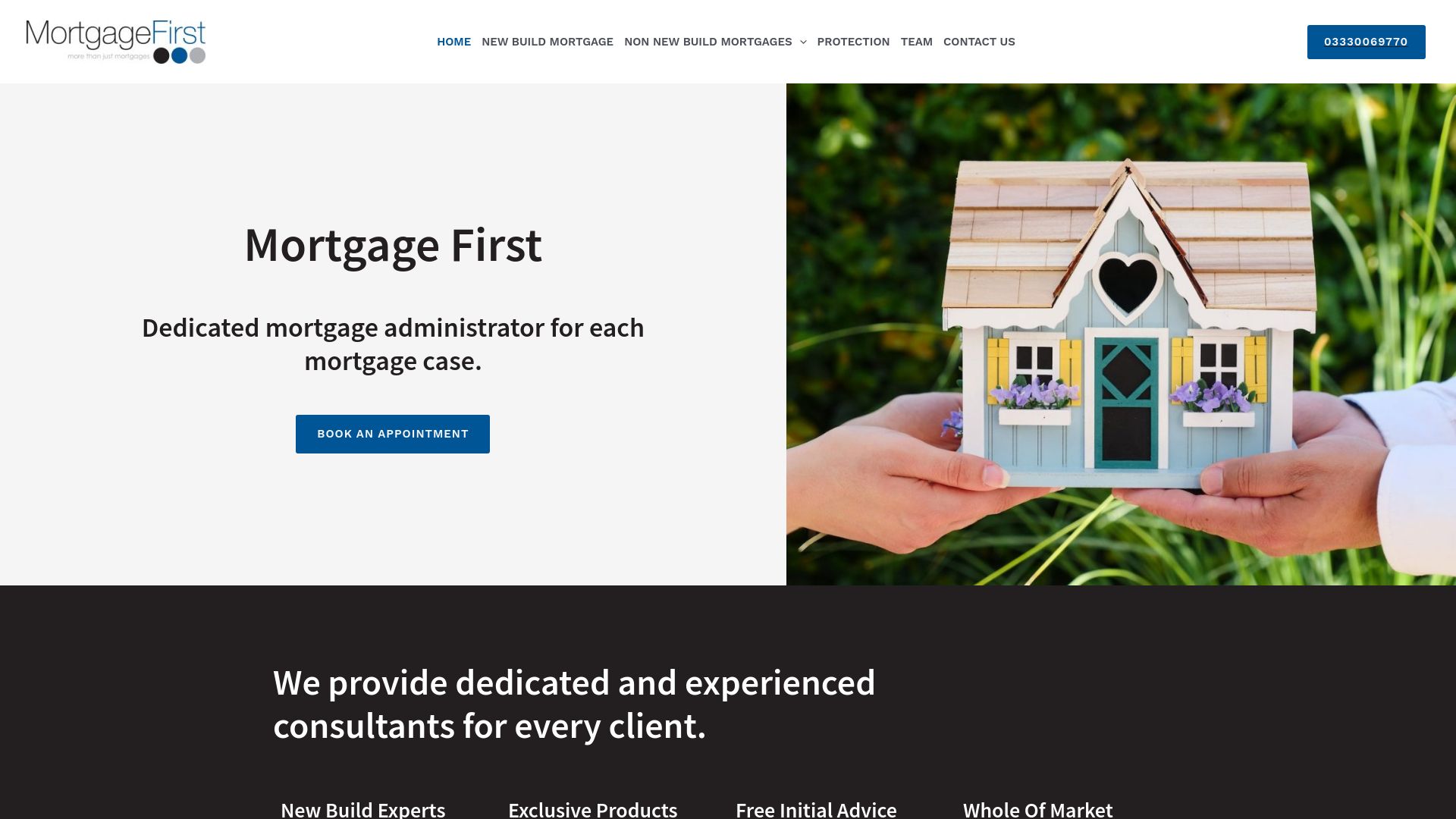 Screenshot of Mortgage First's website