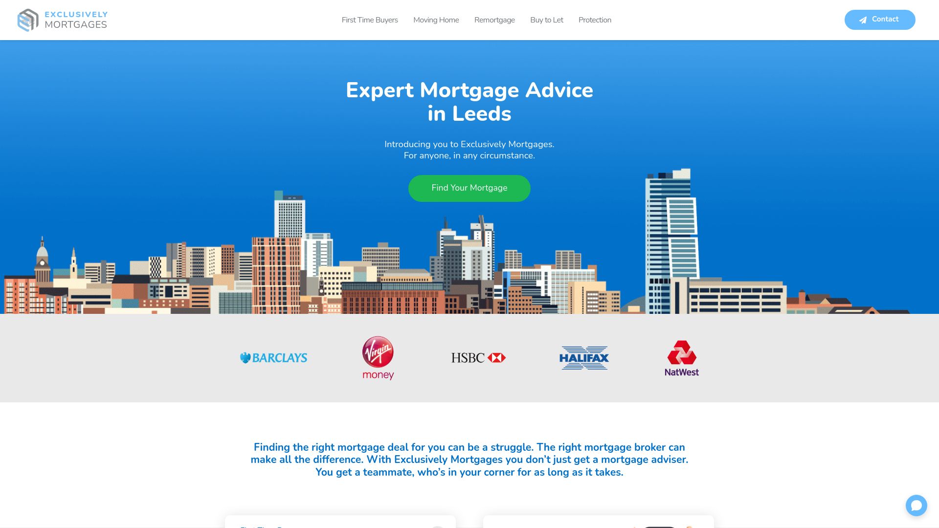 Screenshot of Exclusively Mortgages's website