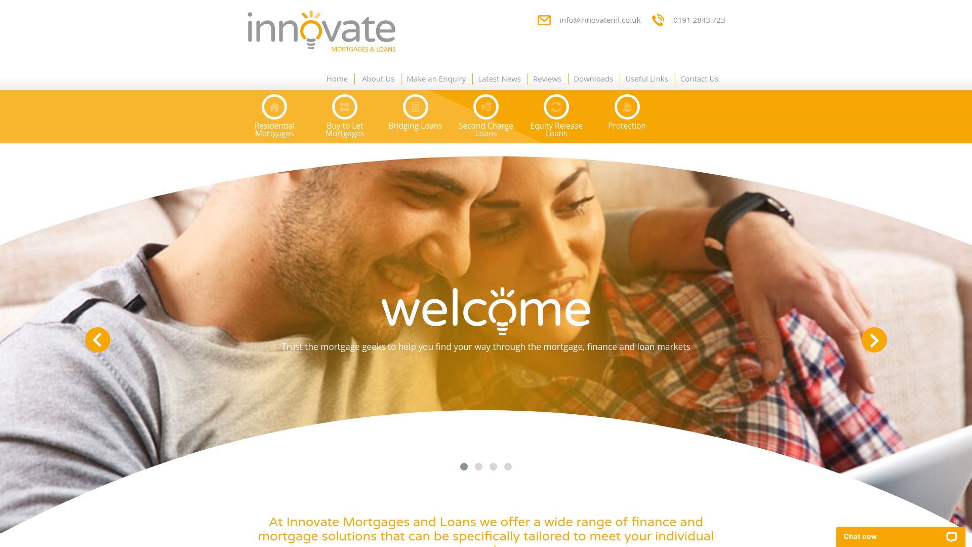 Screenshot of Innovate Mortgages and Loans's website