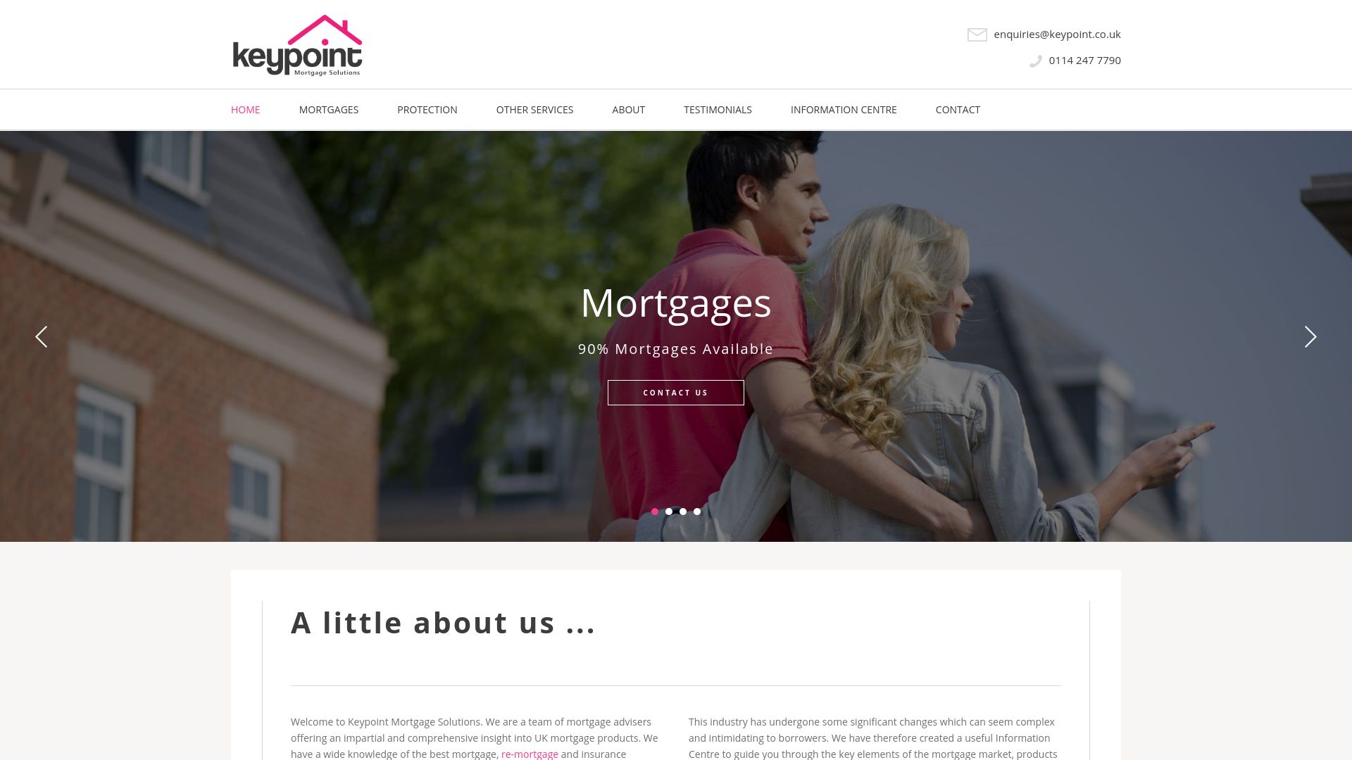 Screenshot of Keypoint Mortgage Solutions Ltd's website