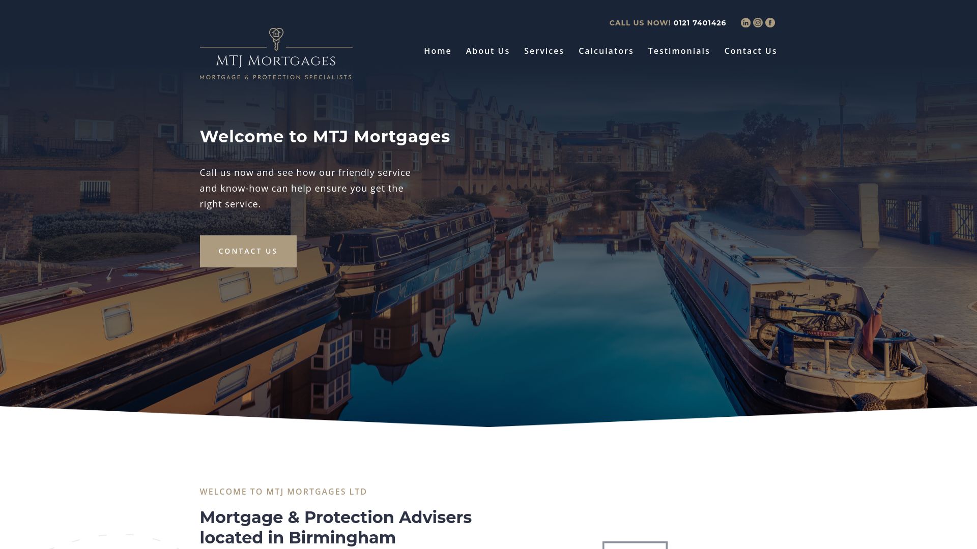 Screenshot of MTJ Mortgages's website