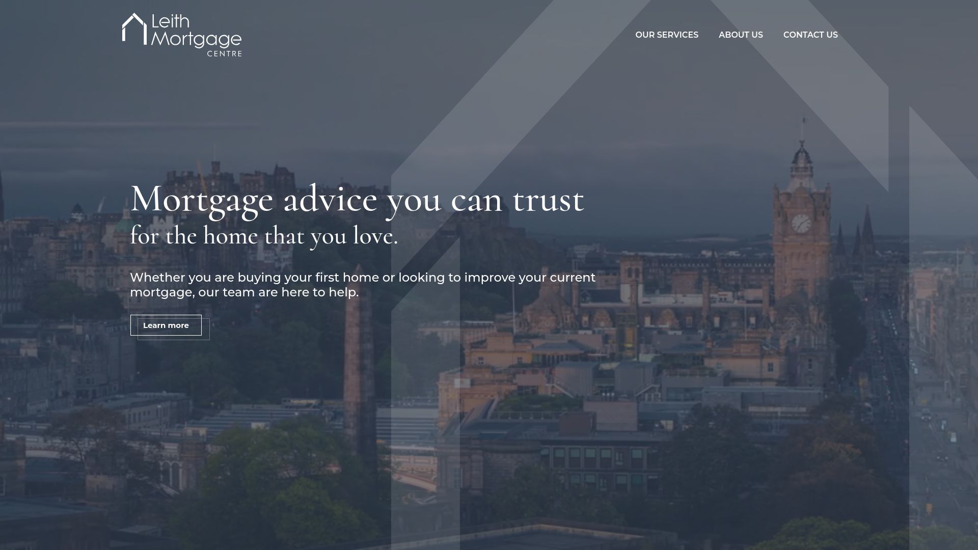 Screenshot of Leith Mortgage Centre's website