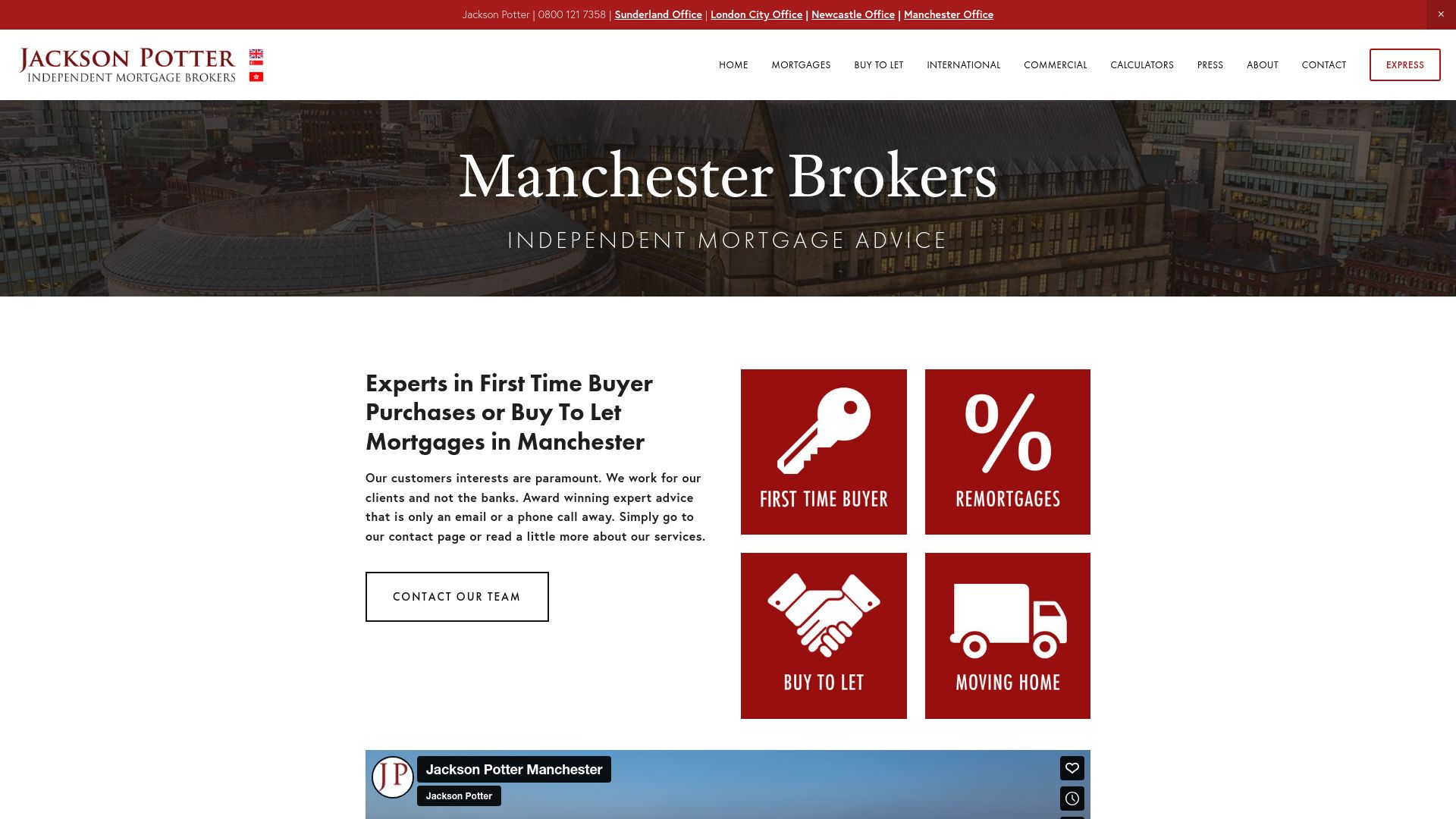 Screenshot of Jackson Potter Ltd's website