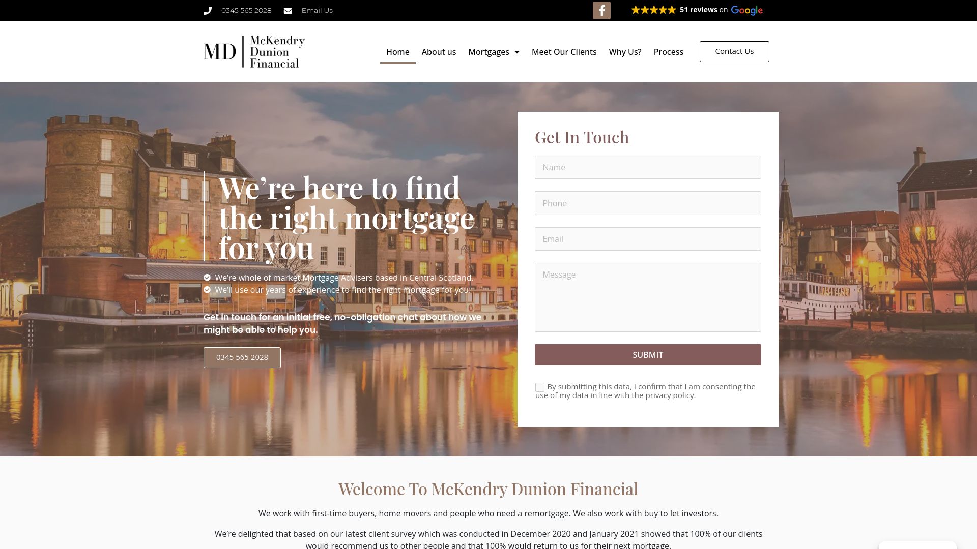 Screenshot of McKendry Dunion Financial Limited's website