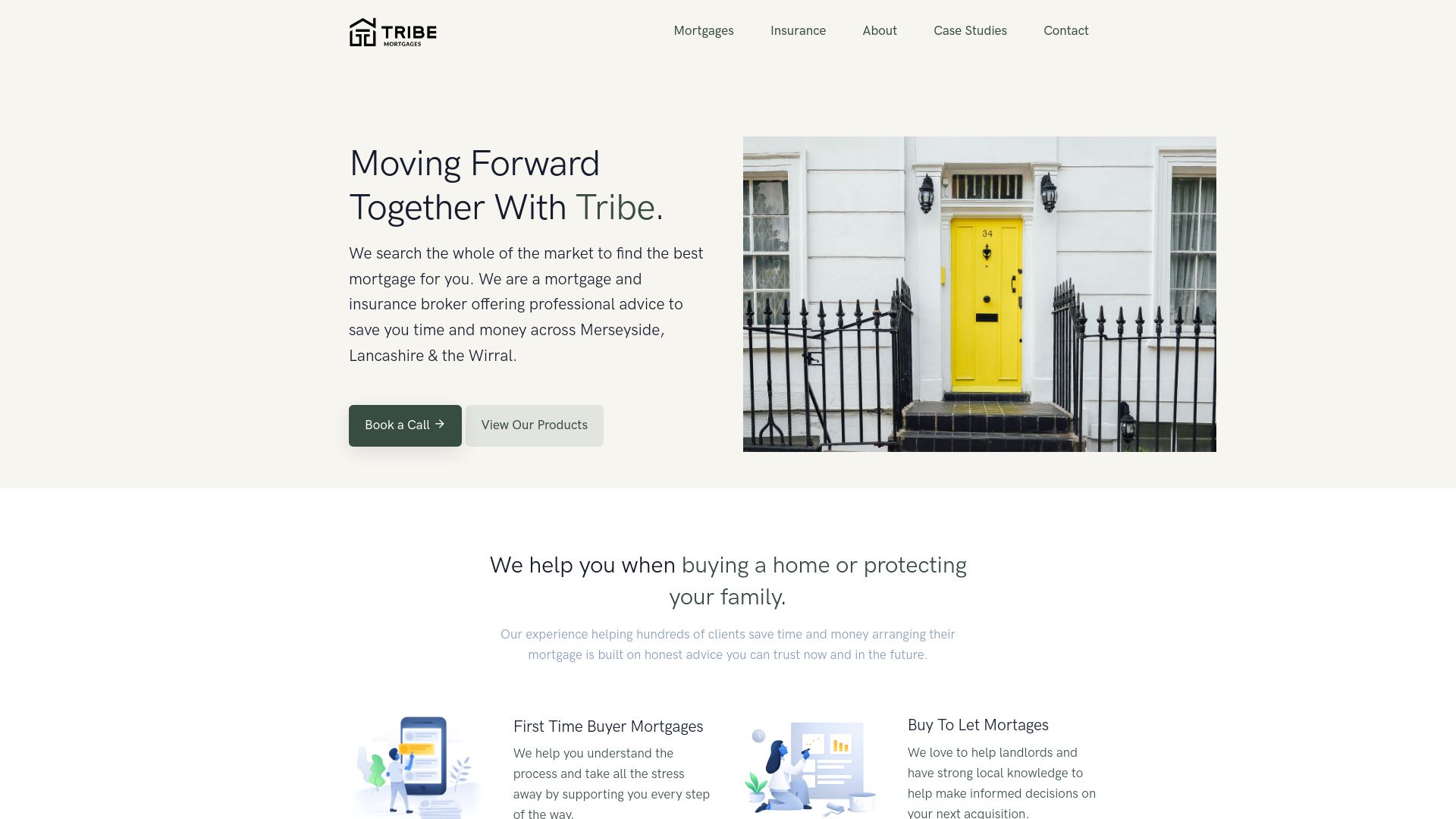Screenshot of Tribe Mortgages's website