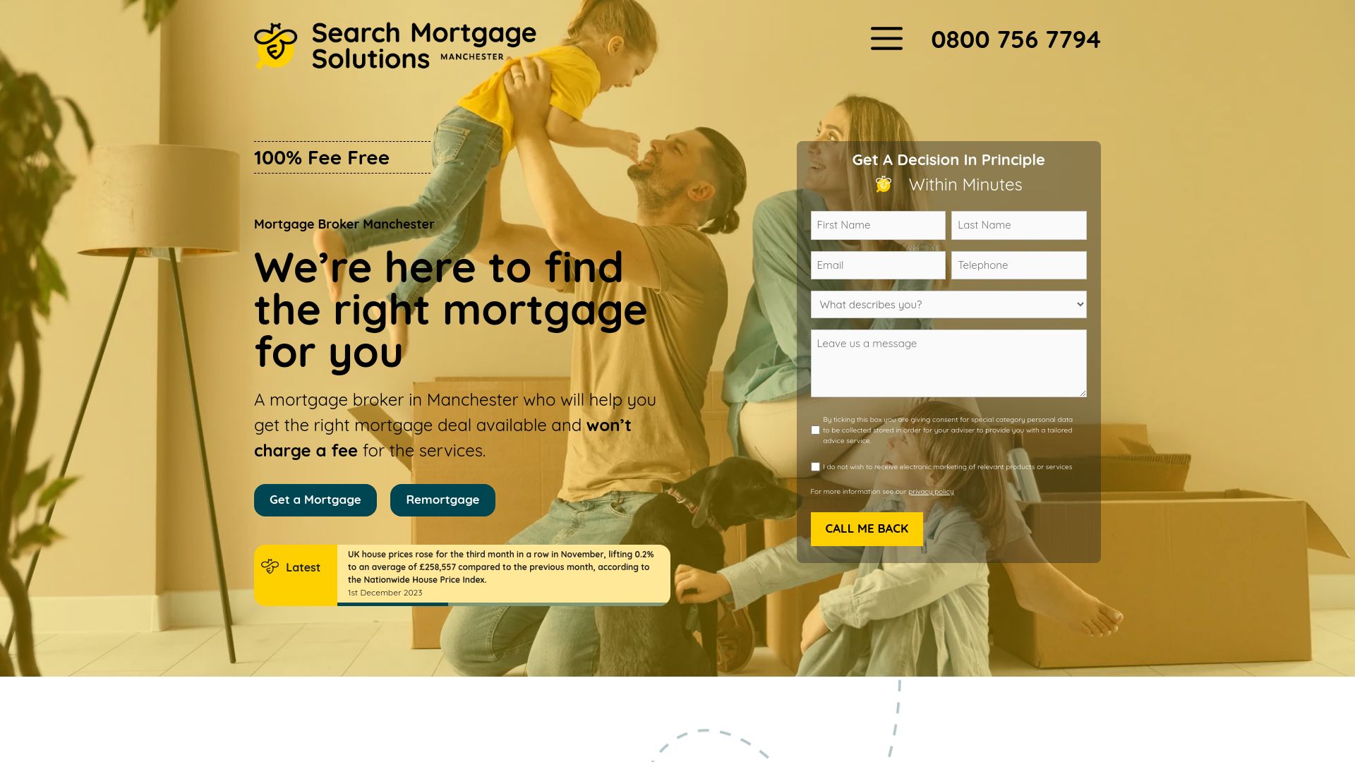 Screenshot of Search Mortgage Solutions's website