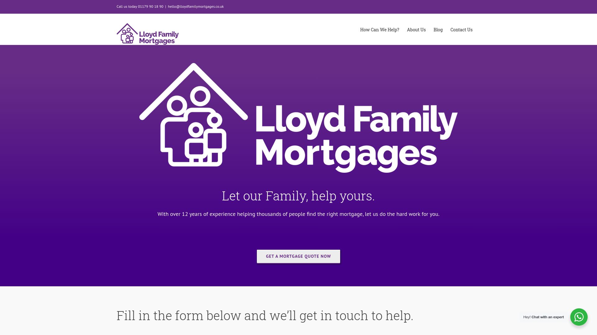 Screenshot of Lloyd Family Mortgages's website