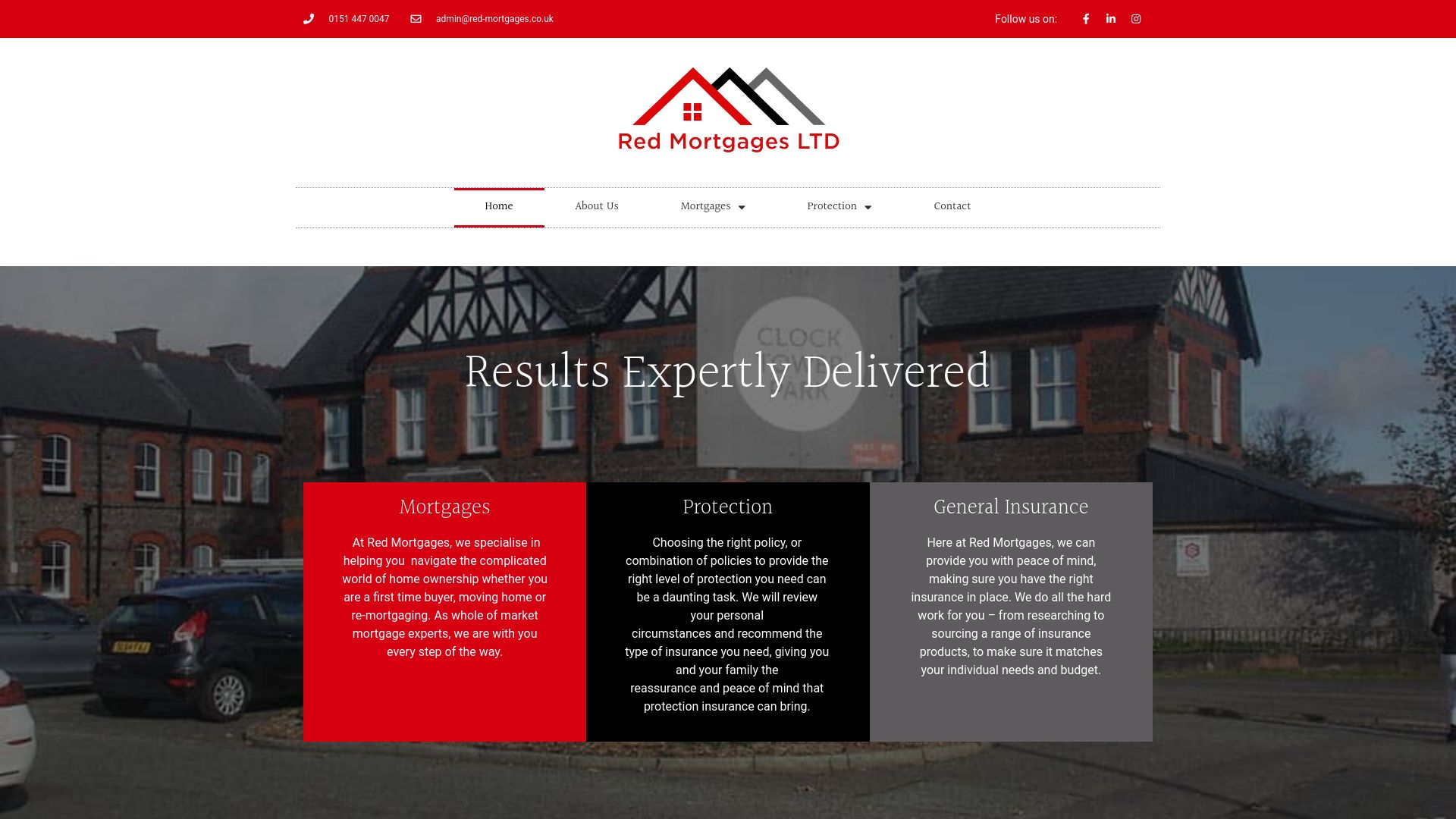 Screenshot of Red Mortgages's website