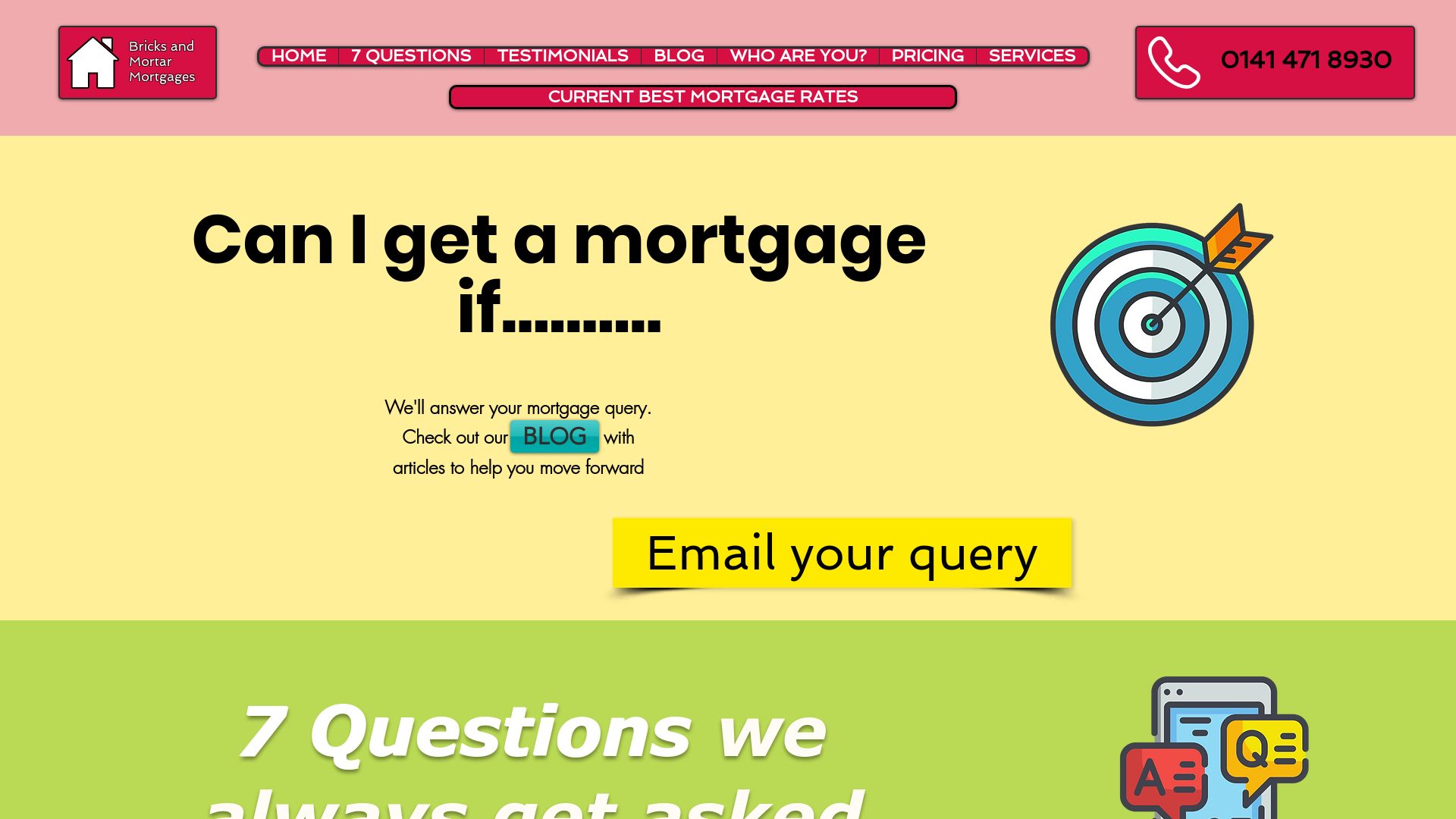 Screenshot of Bricks and Mortar Mortgages's website