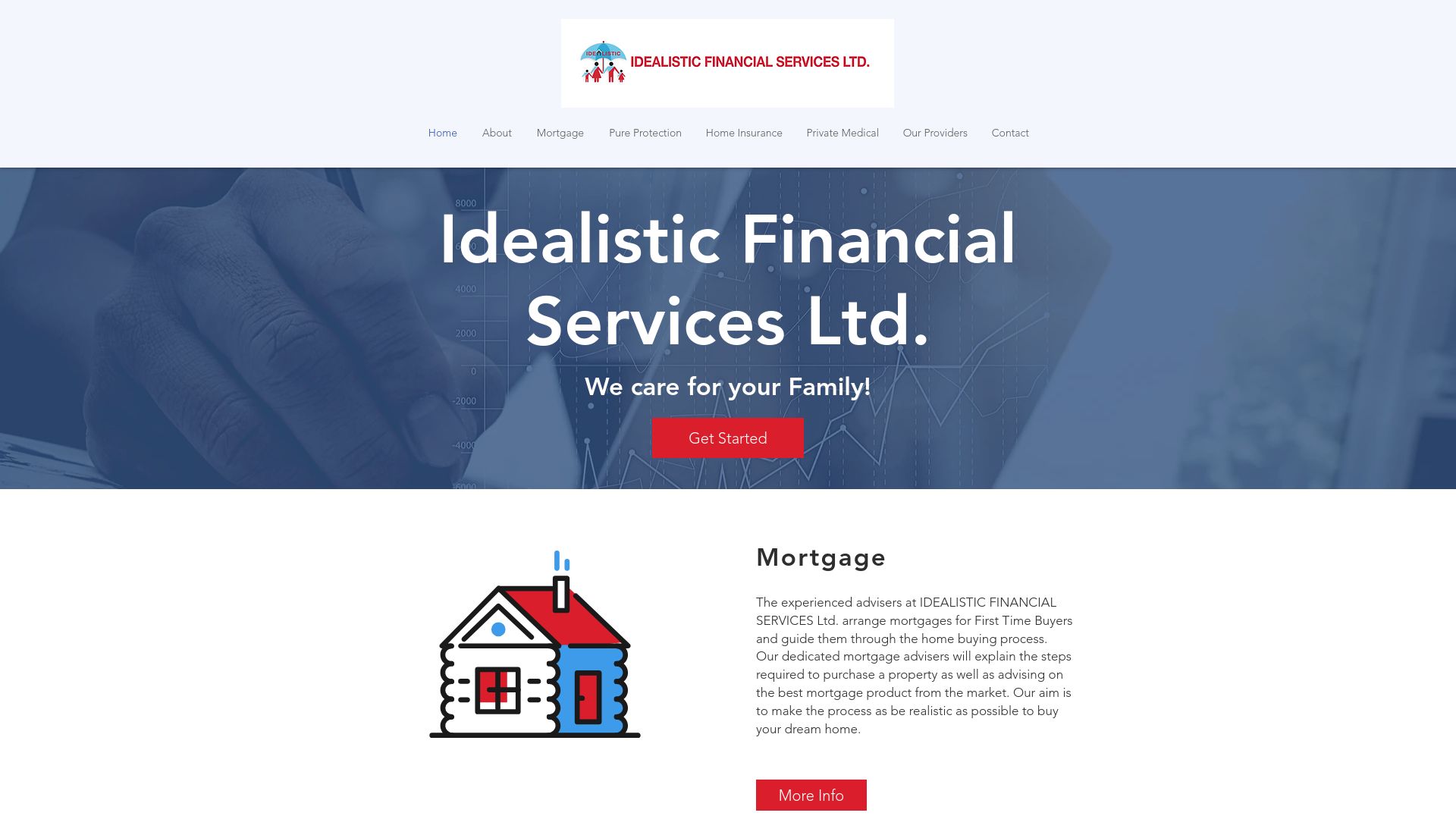 Screenshot of Idealistic Financial Services Ltd's website