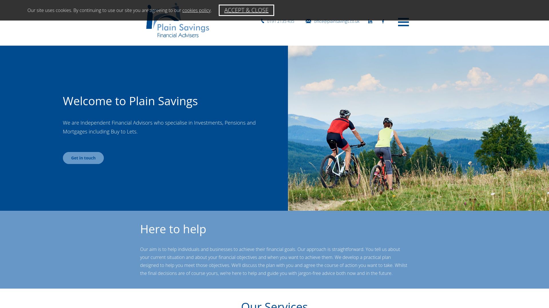 Screenshot of Plain Savings's website