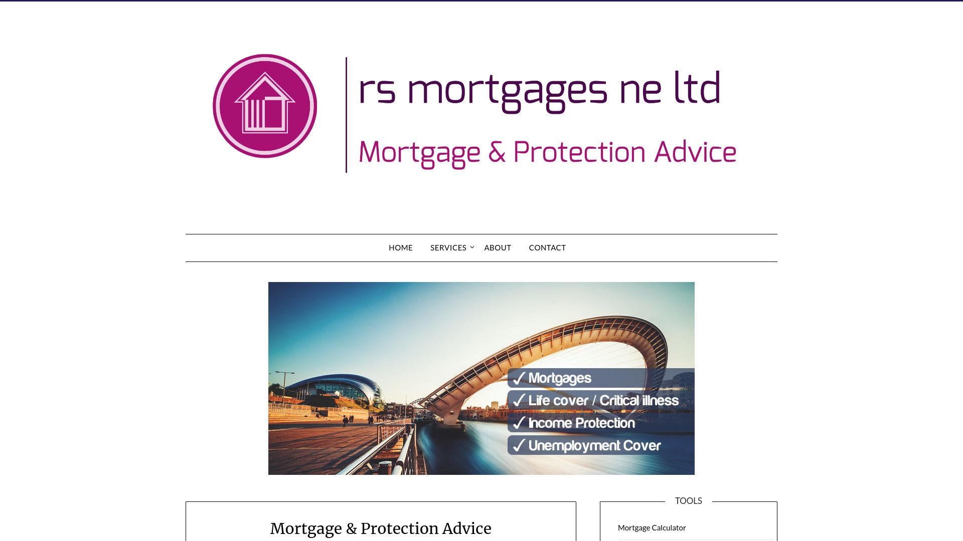 Screenshot of RS Mortgages NE Ltd's website