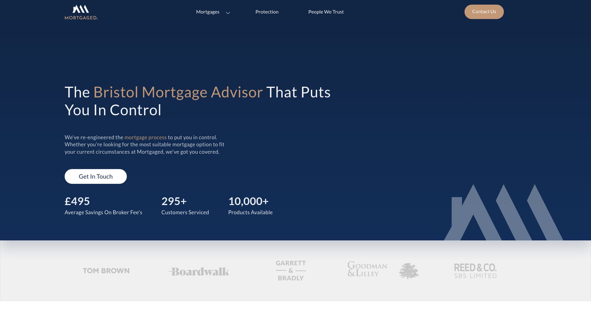 Screenshot of Mortgaged.'s website