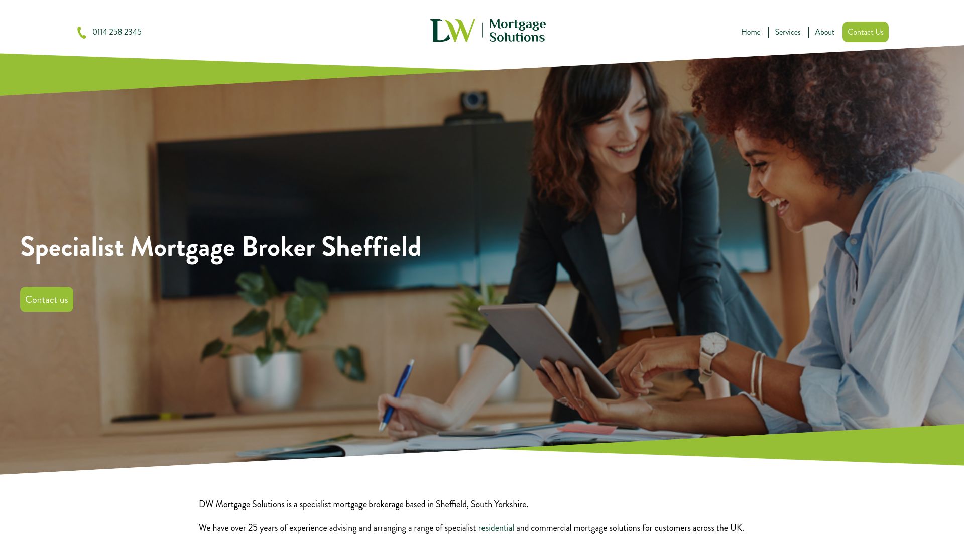 Screenshot of DW Mortgage Solutions's website