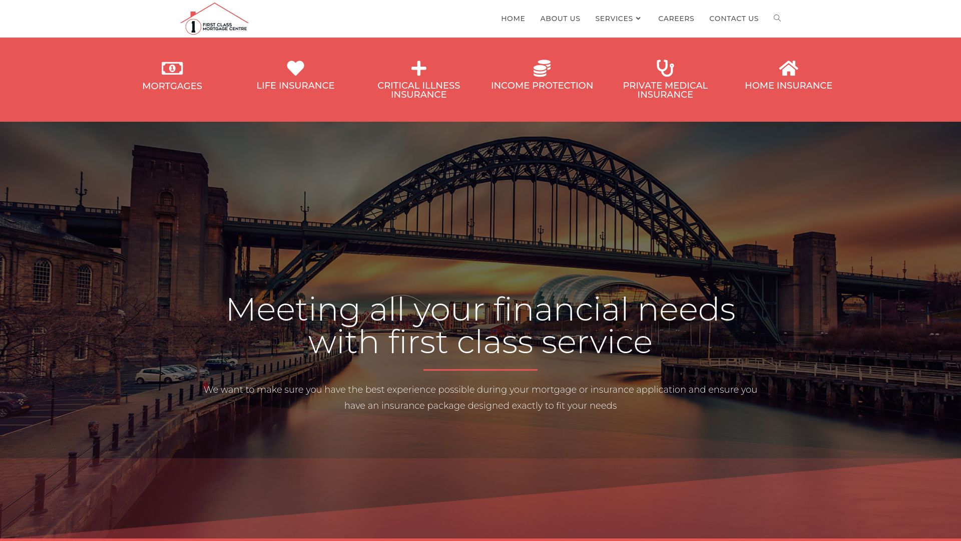 Screenshot of First Class Mortgage Centre Ltd's website